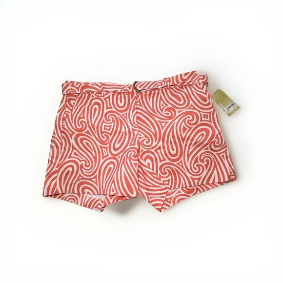 Michael Kors Womens Shorts Size 8 Salmon Pink and White Pattern Great For Summer - Picture 1 of 8